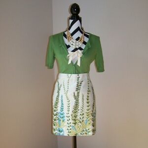 LOFT Retro Floral Print Skirt